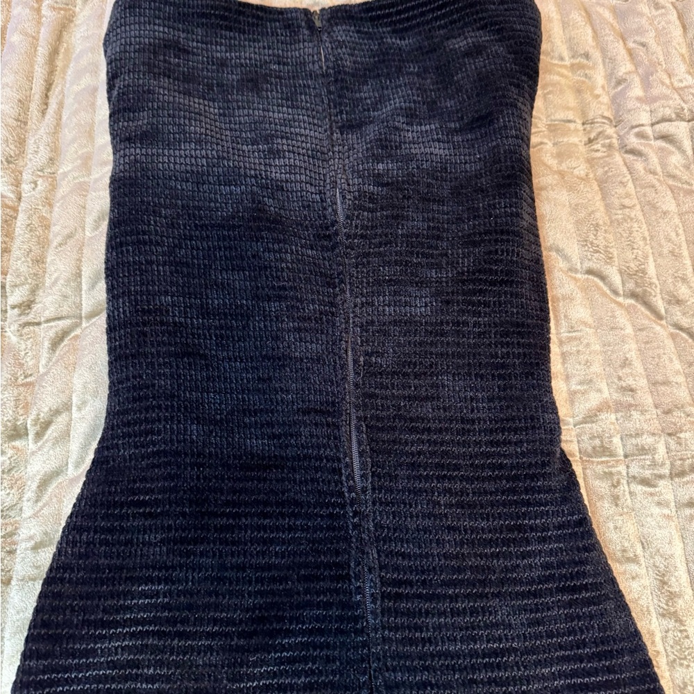 Vintage B Darlin Chic Goth Black Long Sleeve Textured Dress - Picture 9 of 13